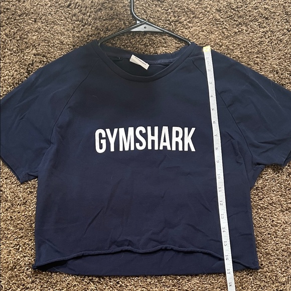 Gymshark Dark Blue Crop Top with White Logo - Picture 7 of 7
